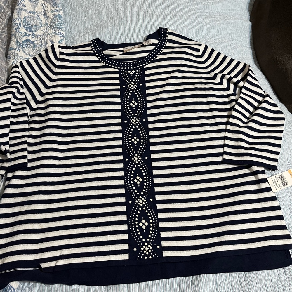 NWT WOMEN ALFRED DUNNER SHIRT HALF SLEEVE 3XL